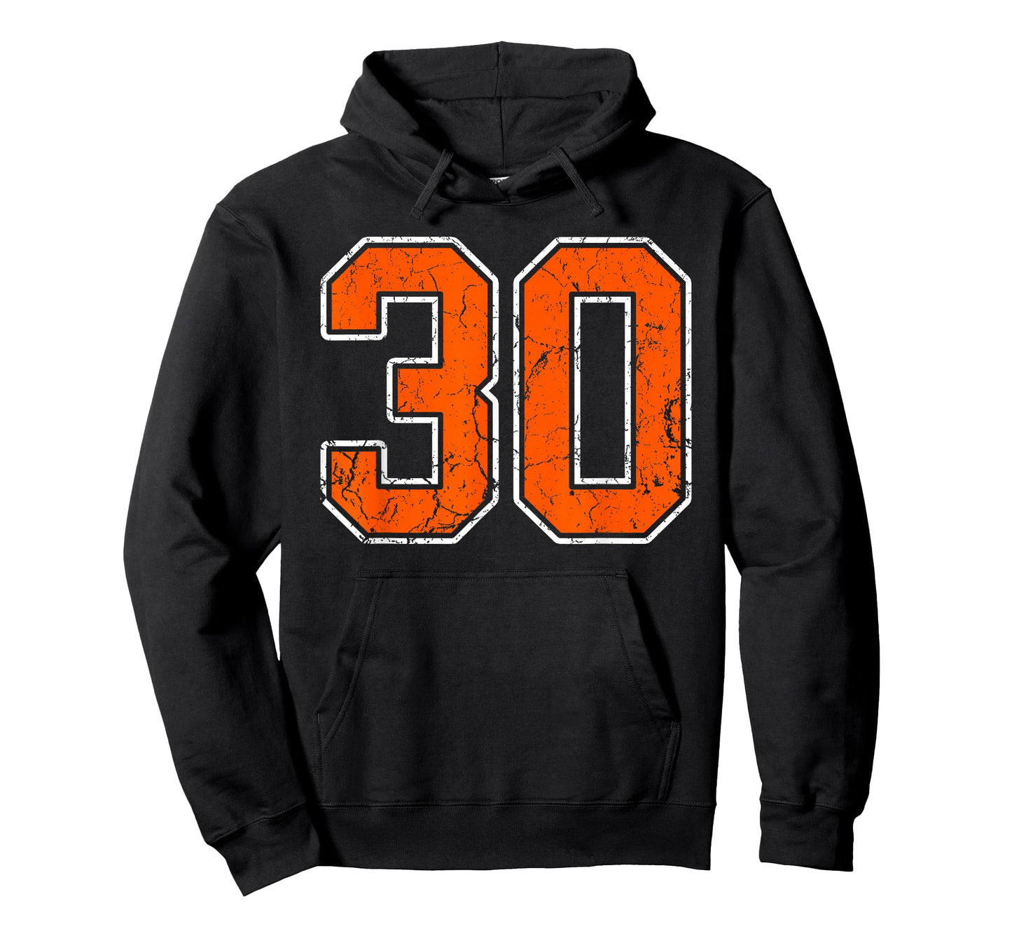 Distressed Orange White Number 30 Jersey Player Uniform #30 T-Shirt