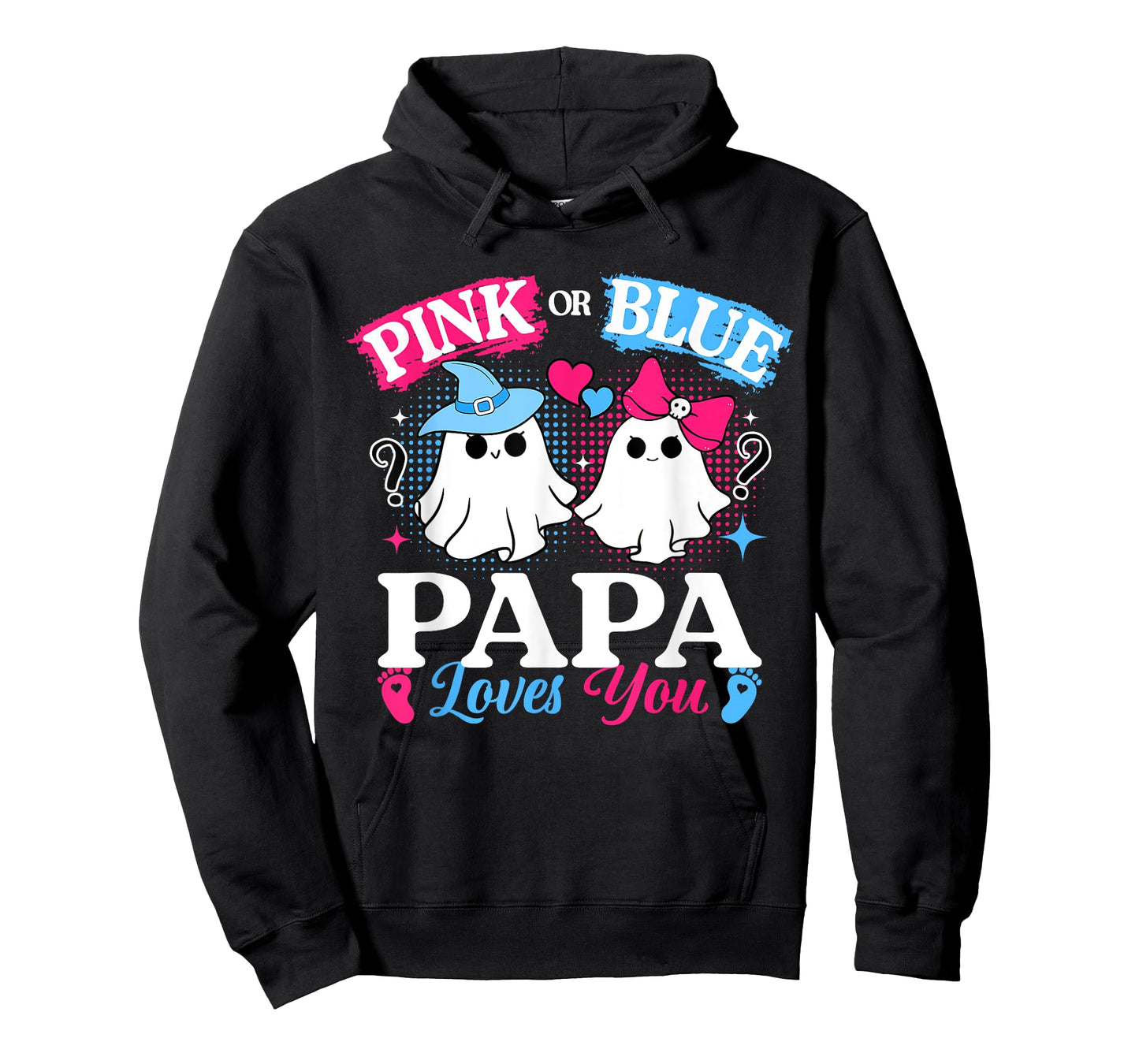 Pink or Blue Papa Loves You Gender Reveal Halloween T-Shirt