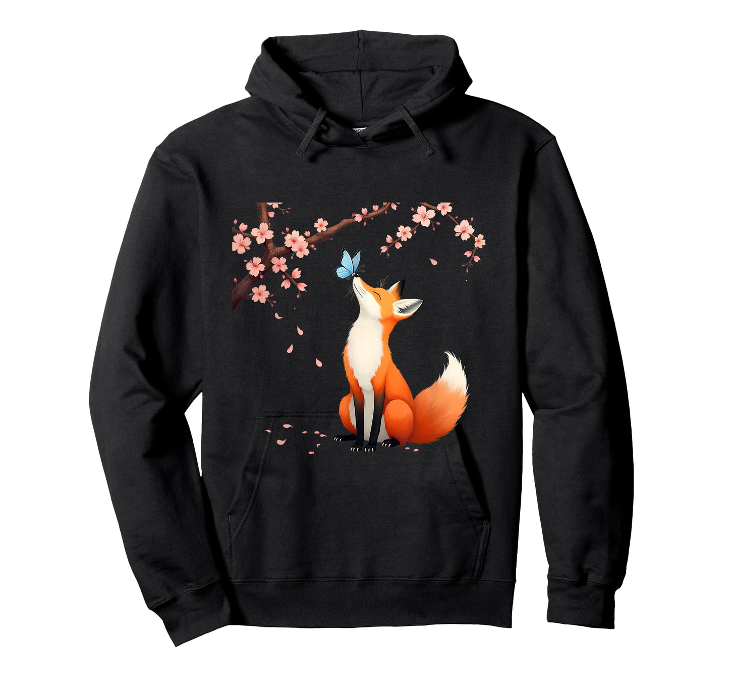 Fox Japanese Cherry Blossom Sakura Tree Kawaii Girls Women T-Shirt