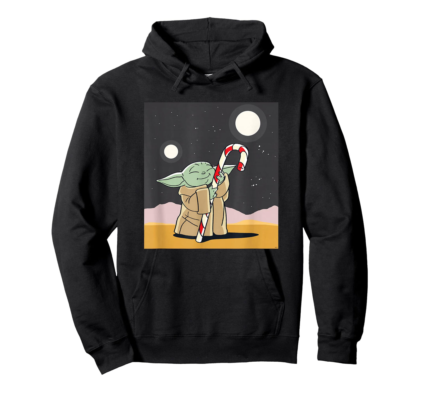 Star Wars The Mandalorian Grogu Christmas Holiday Candy Cane T-Shirt