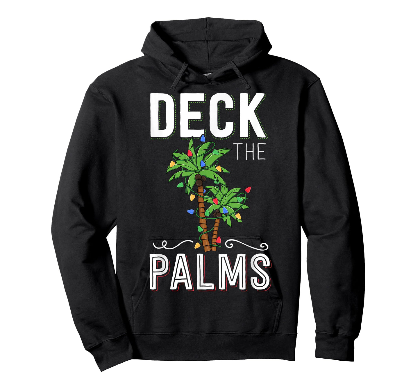 Deck The Palms Tropical Hawaii Christmas Palm Tree Lights T-Shirt