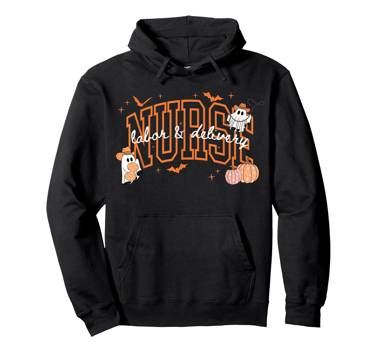L&D Labor and Delivery Nurse Halloween Ghost Flying Cowgirl T-Shirt