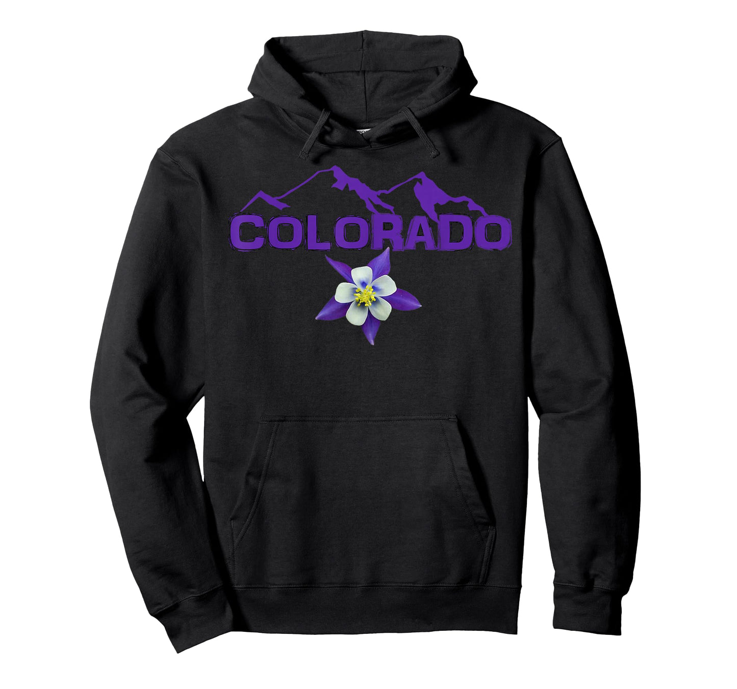 Colorado Mountain Silhouette, Columbine State Flower T Shirt T-Shirt