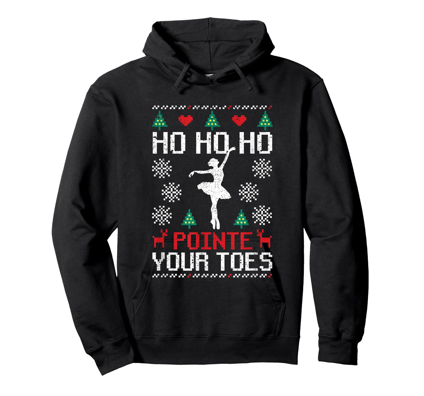 Ho Ho Ho Pointe Your Toes Christmas Ballet Dancing Ballerina T-Shirt