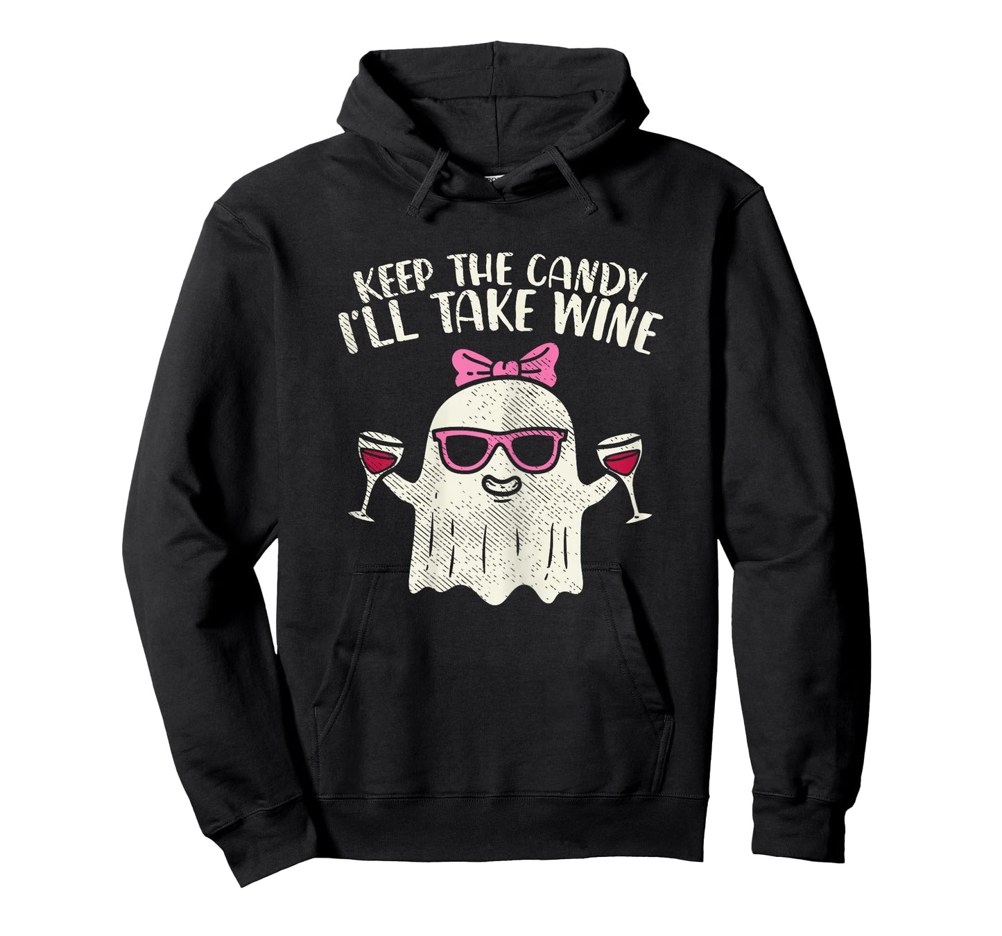 Keep Candy Ill Take Wine Ghost Funny Halloween Drinkin Women T-Shirt
