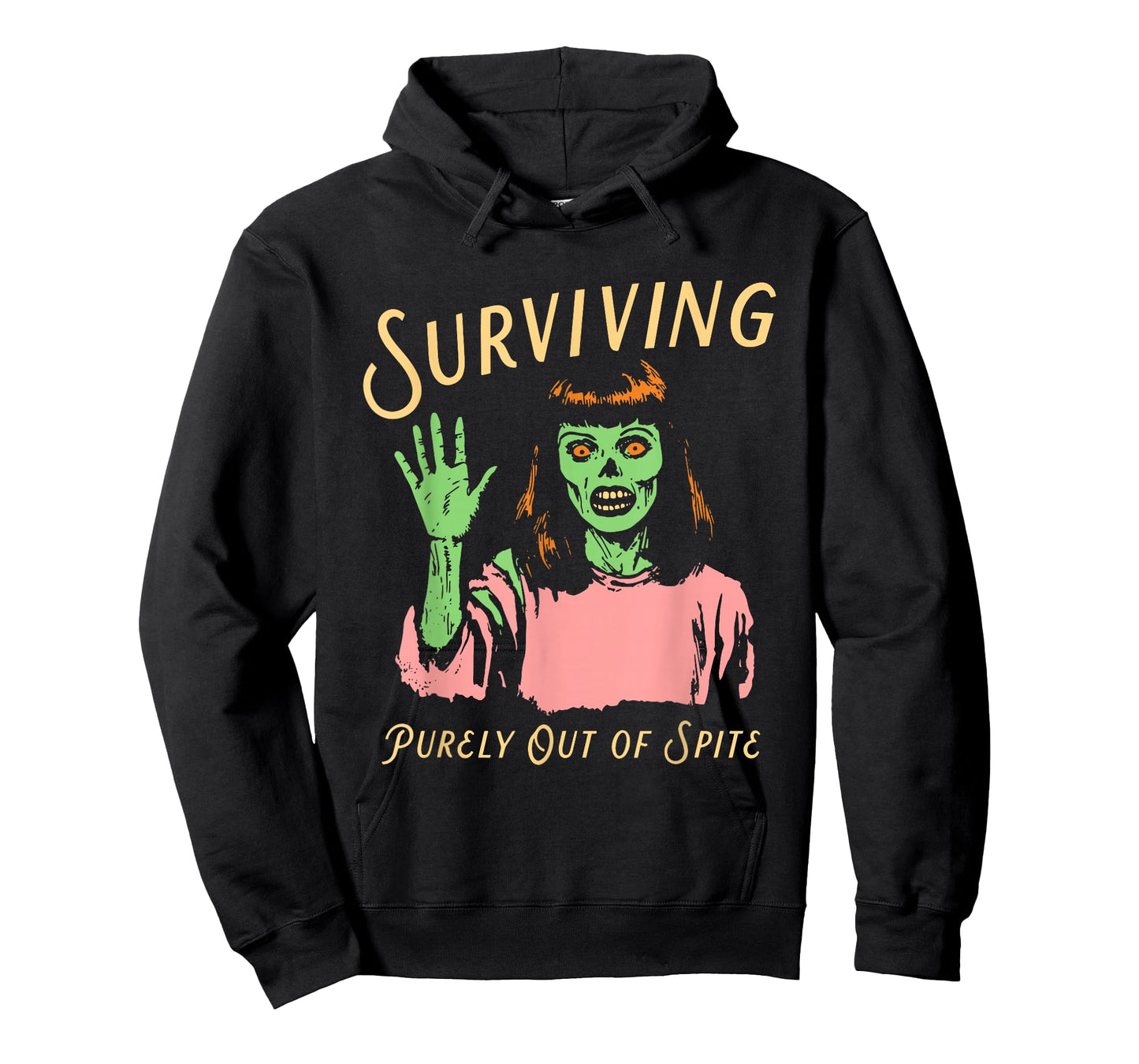 Surviving Purely Out of Spite Retro Zombie Halloween T-Shirt