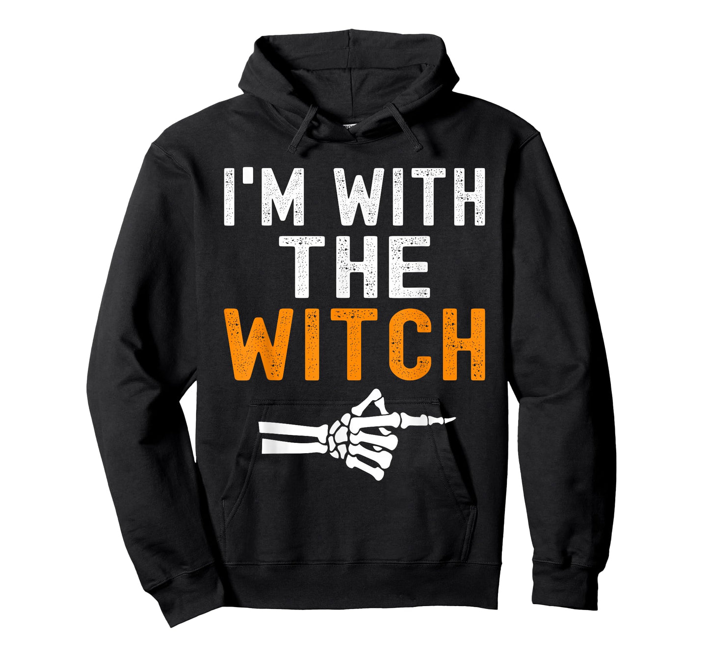 I'm With The Witch Funny Skeleton Halloween Matching Couple T-Shirt