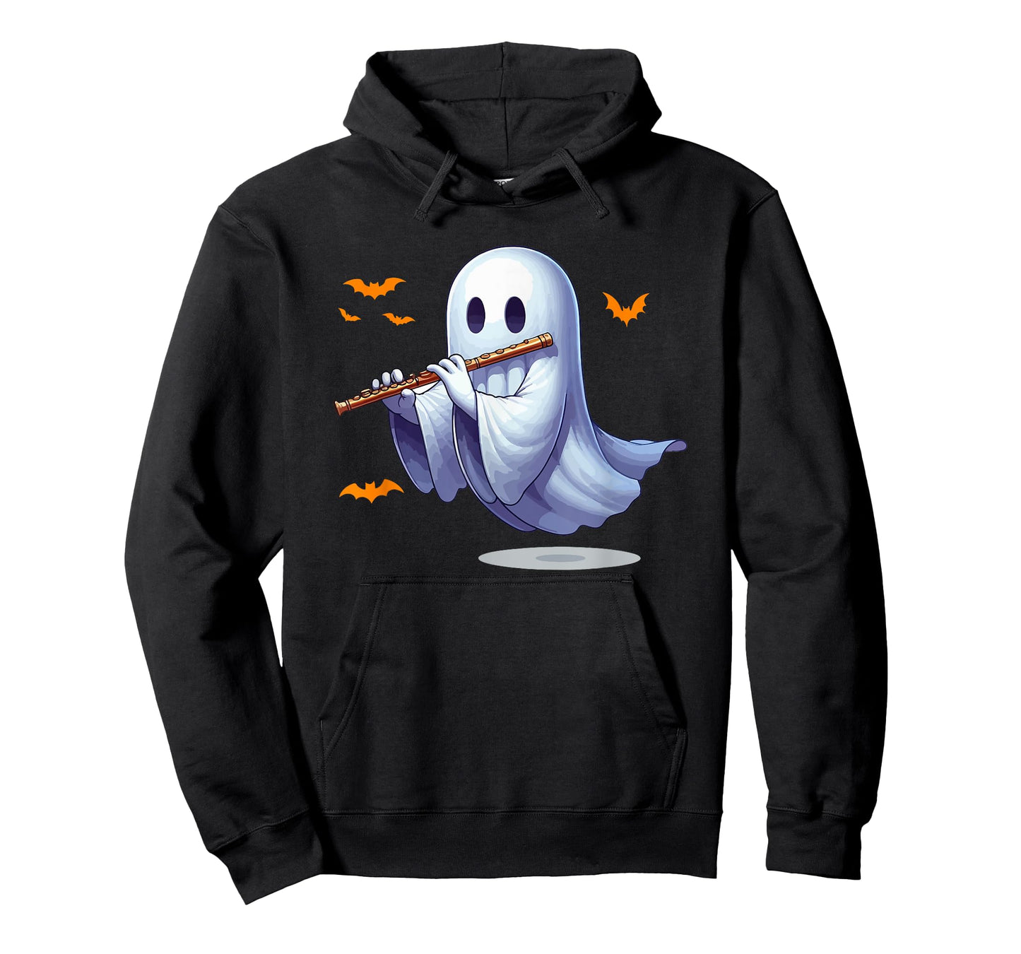 Boo Ghost Playing Flute Halloween Musical Instrument T-Shirt