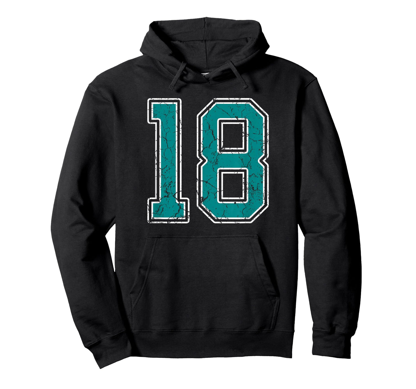 Teal and White Number 18 Jersey Player Uniform #18 Fan T-Shirt