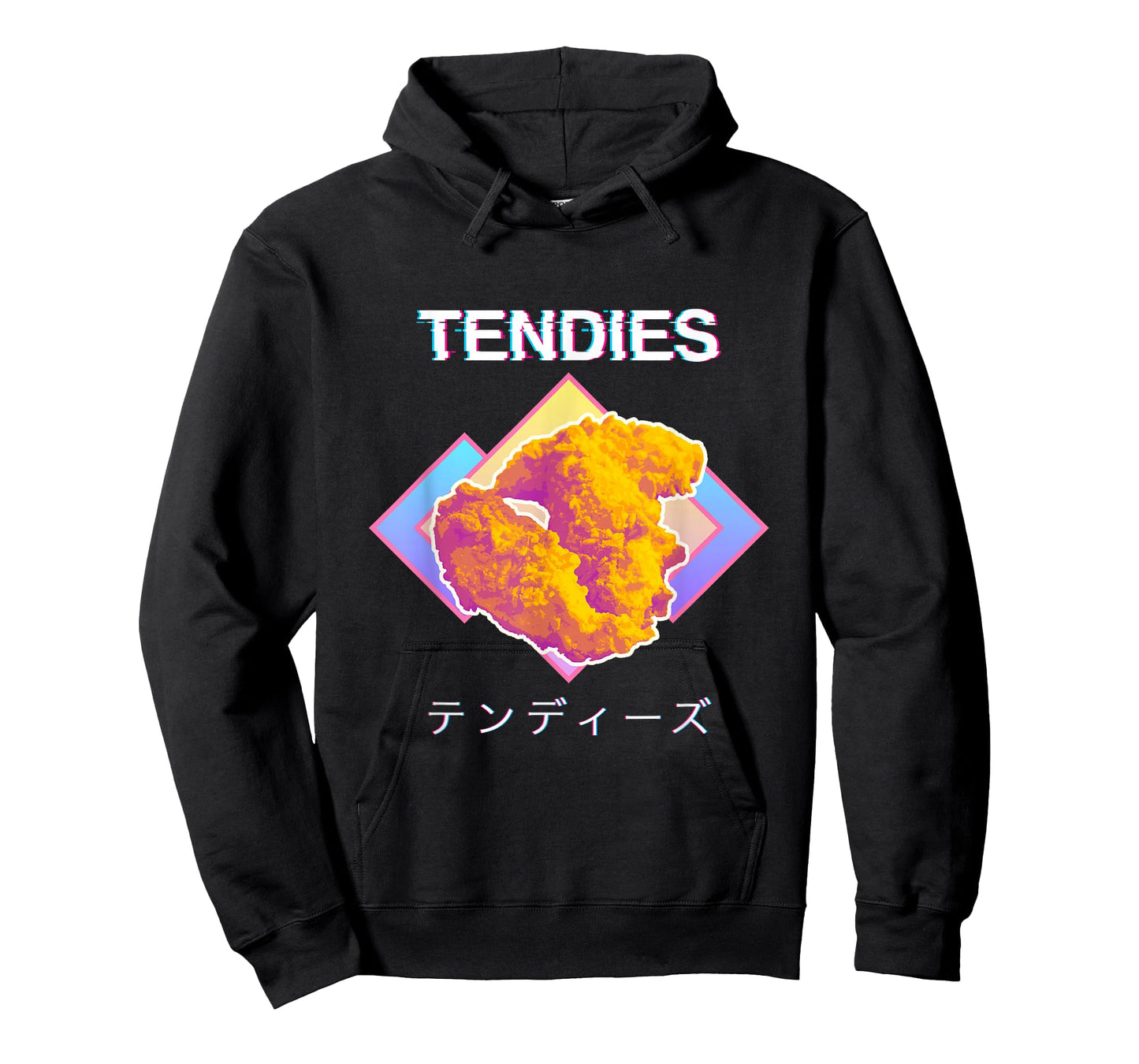 Vaporwave Tendies Chicken Tenders Japanese Kanji T-Shirt Small