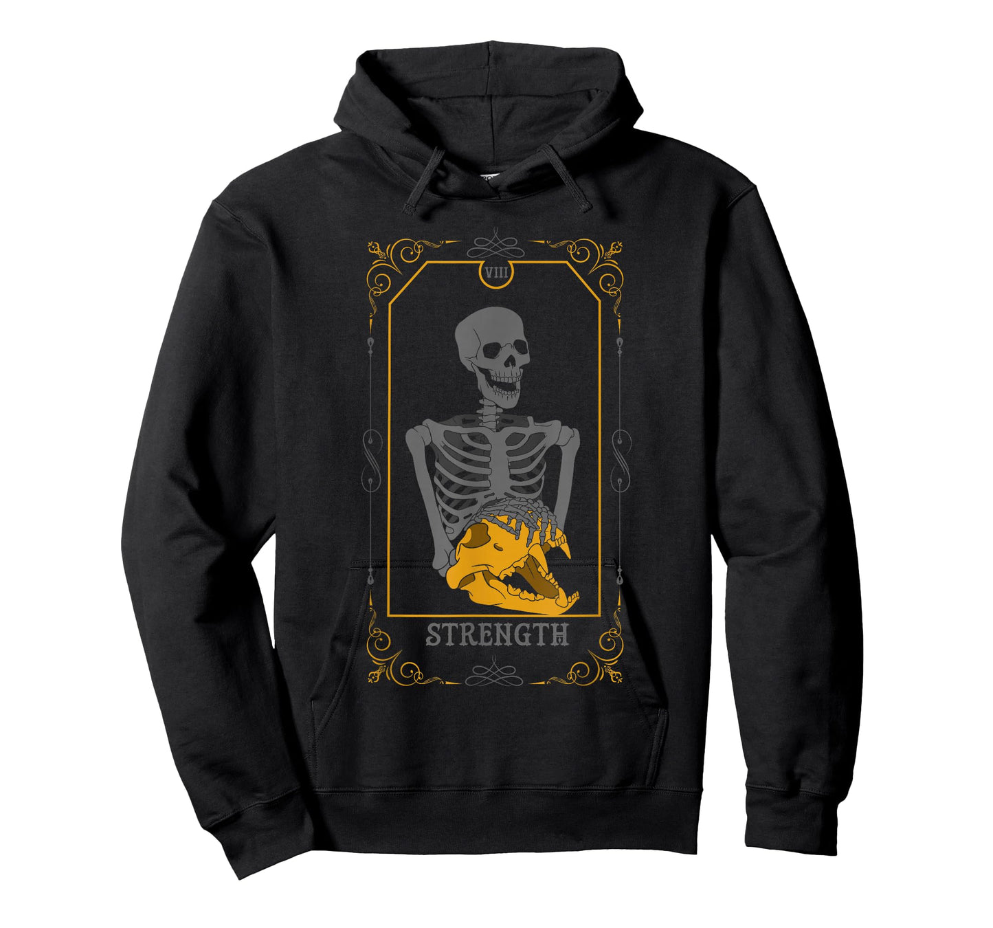 Strength Arcana Tarot Card Goth Skeleton Witchcraft T-Shirt