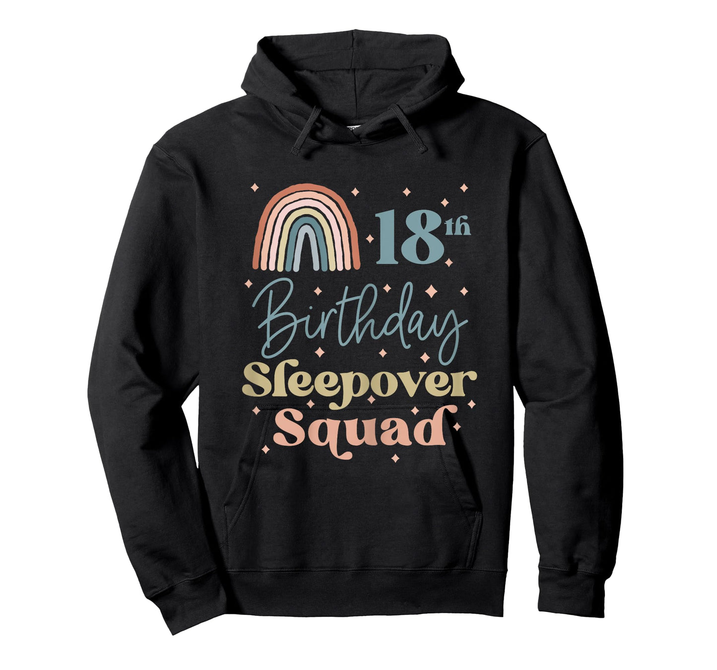 18th Birthday Boho Rainbow Sleepover Squad Pajamas for Girls T-Shirt