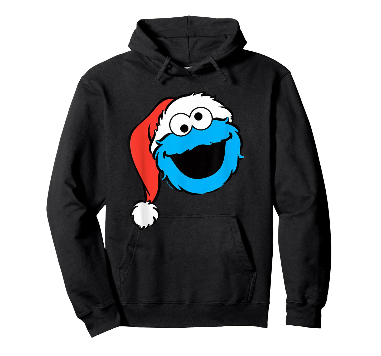 Sesame Street Christmas Santa Hat Cookie Monster Face T-Shirt
