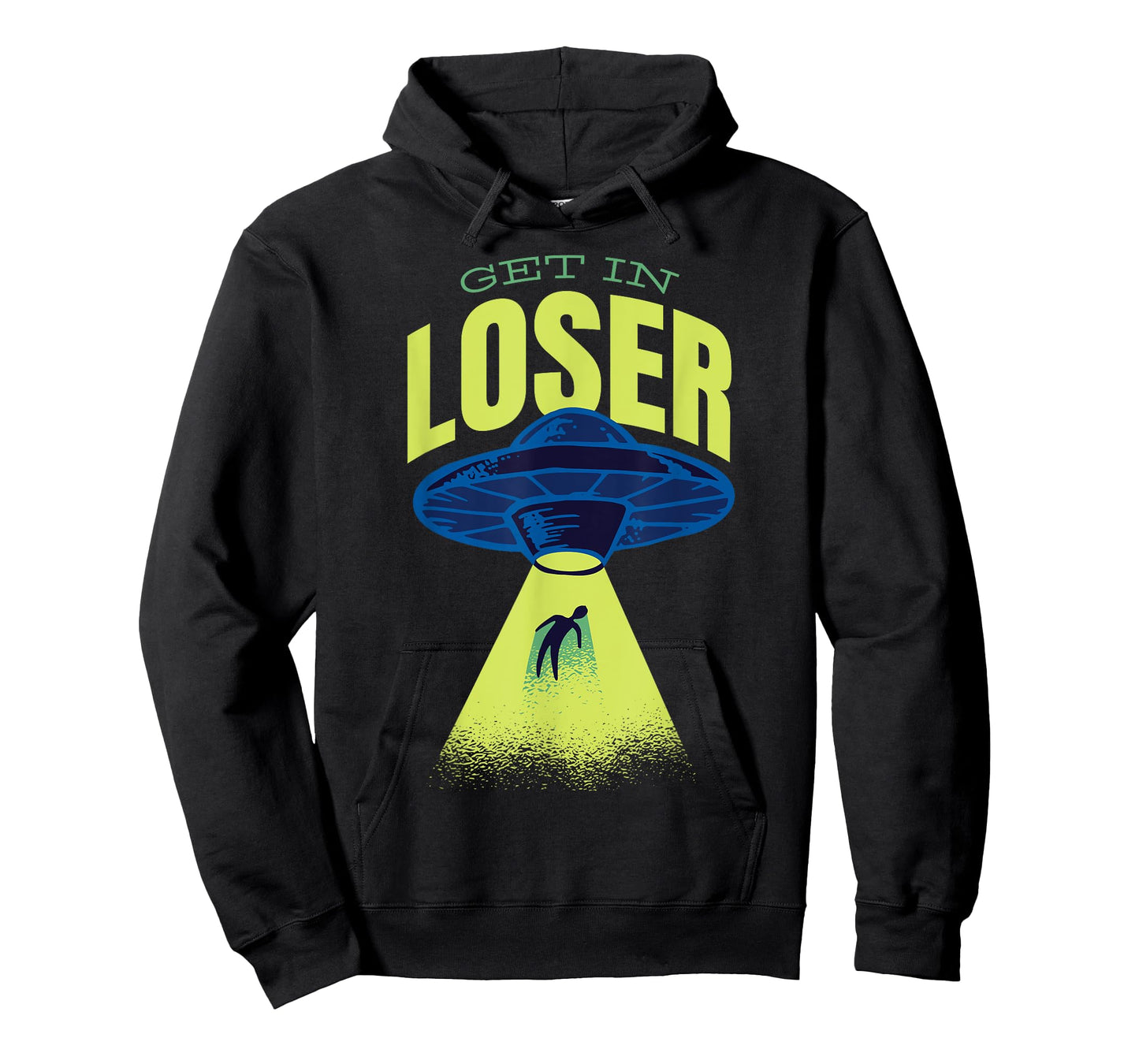 Get In Loser UFO Alien Abduction Spaceship Beam Funny Retro T-Shirt