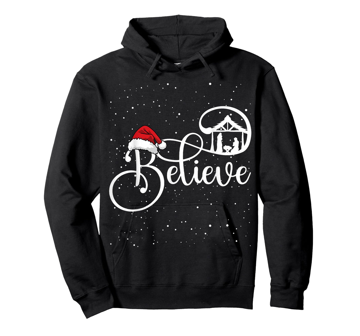 Believe Christian Nativity Scene Christmas Matching Family T-Shirt