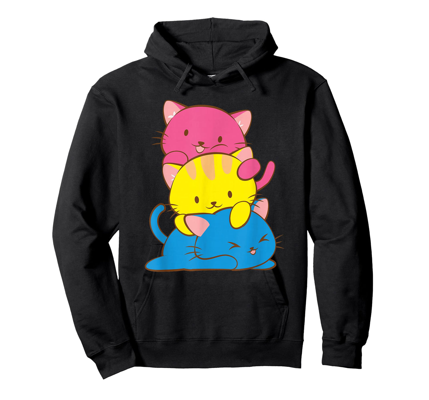 Pansexual Kawaii Cat Anime Art Cute Pan Pride T-Shirt Small