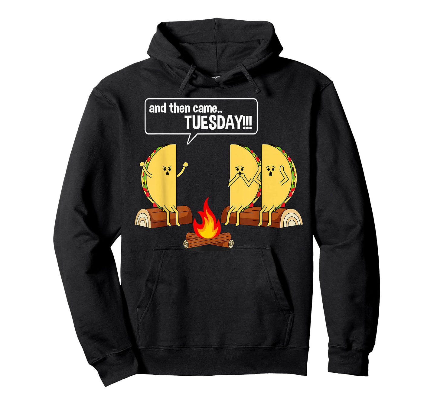 Taco Tells Scary Campfire Story About Tuesdays Funny Graphic T-Shirt