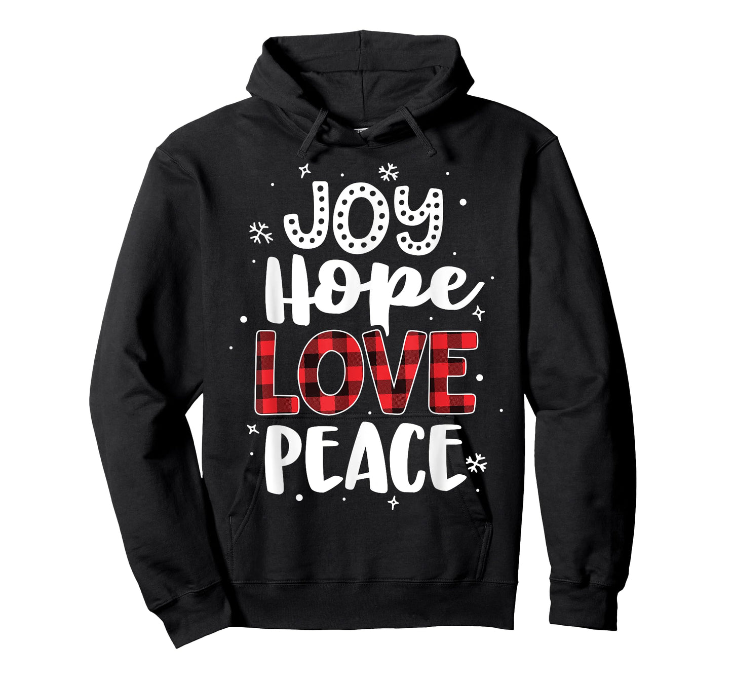 Joy Hope Love Peace Red Buffalo Plaid Christmas Mom Women T-Shirt