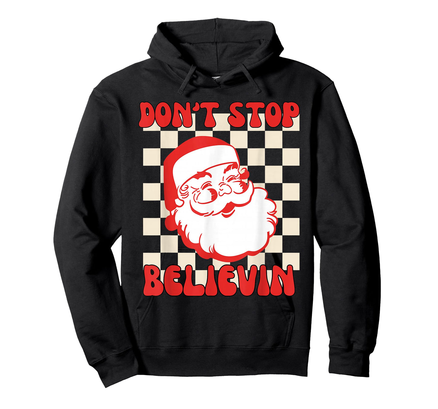 Don't Stop Believing Funny Santa Claus Retro Christmas T-Shirt