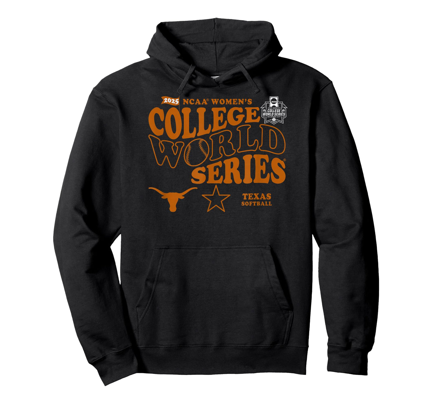 Texas Longhorns WCWS 2025 Softball Black Officially Licensed T-Shirt