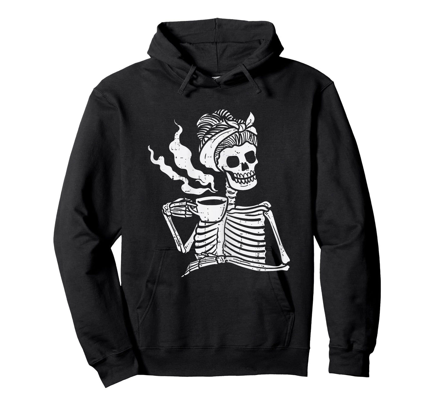 Skeleton Woman Mom Bun Coffee Funny Halloween Costume Women T-Shirt
