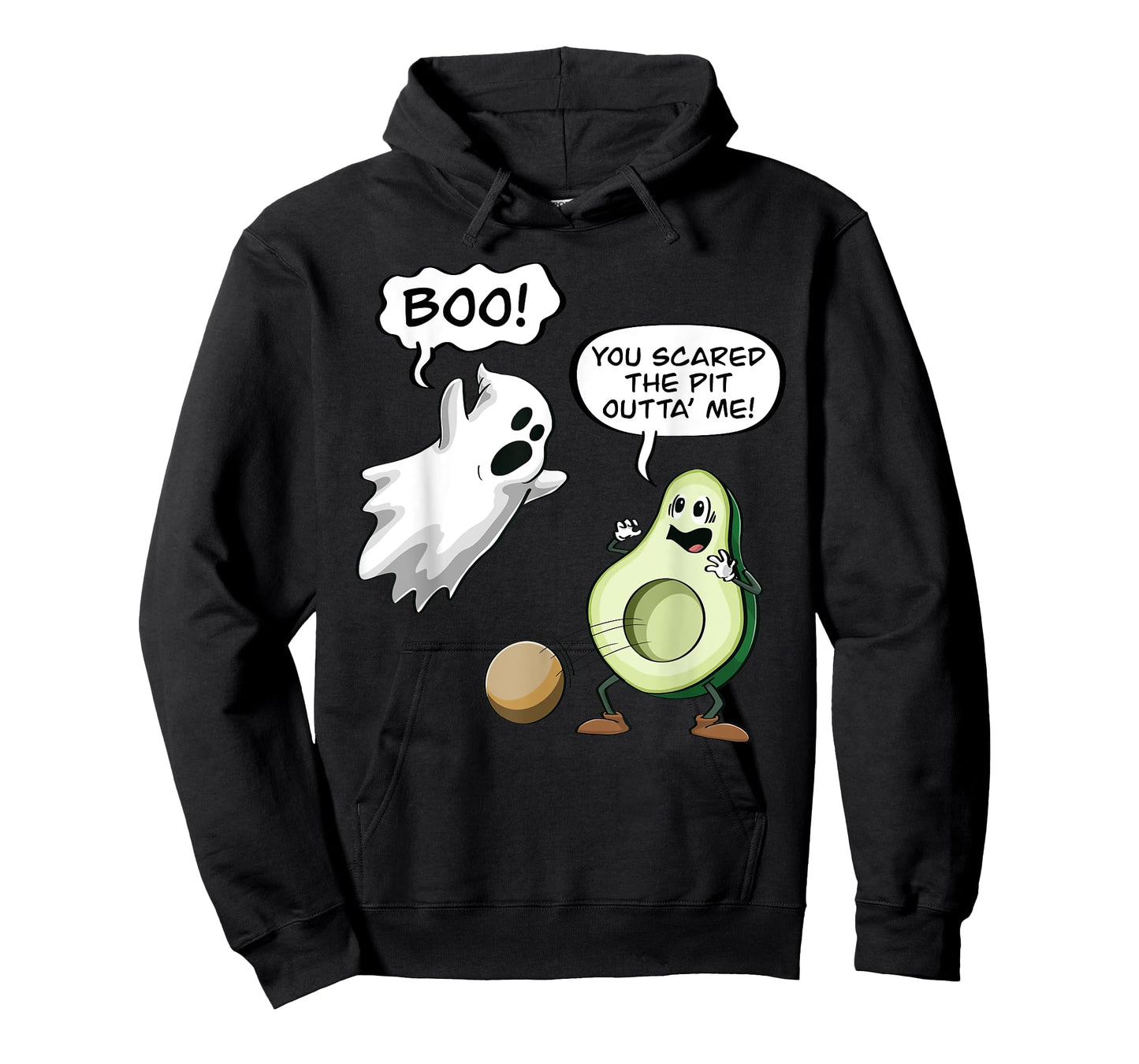 Halloween Ghost Avocado Seed Boo Funny T-Shirt