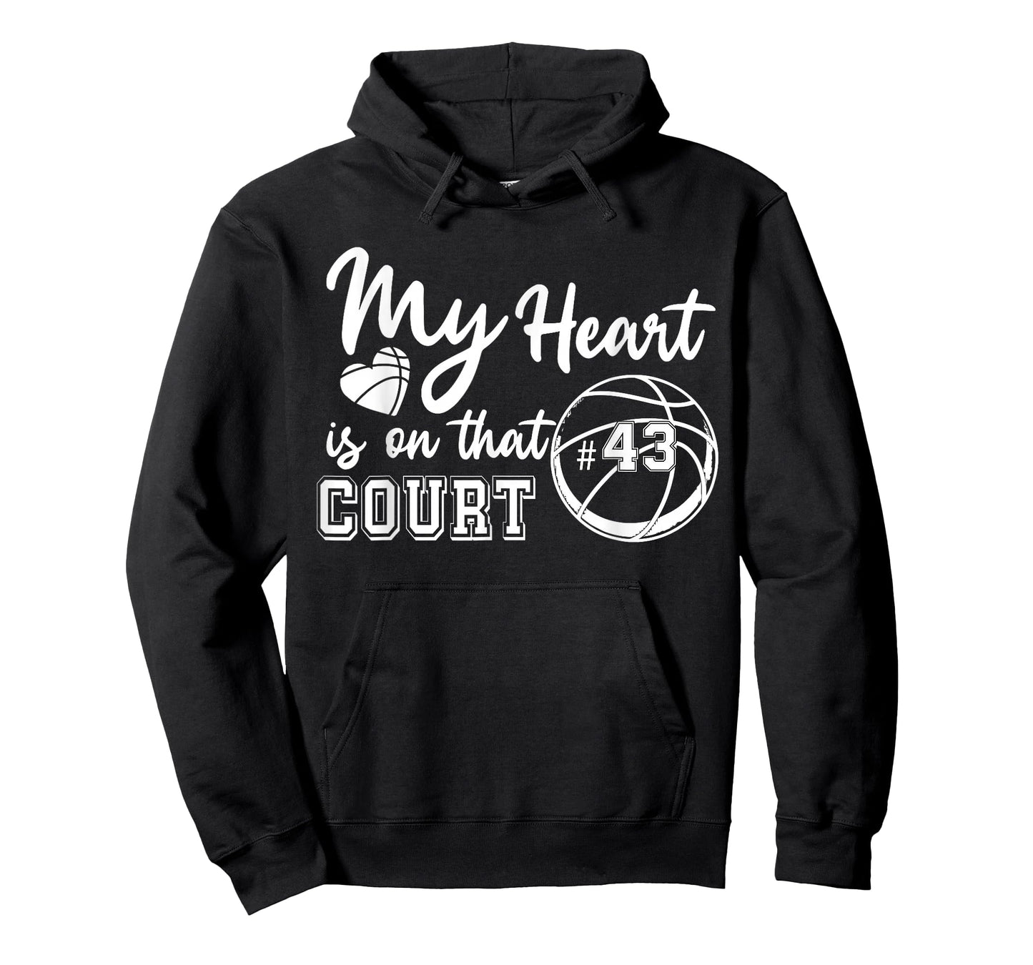 My Heart is On That Court Number 43 Basketball Game Day T-Shirt