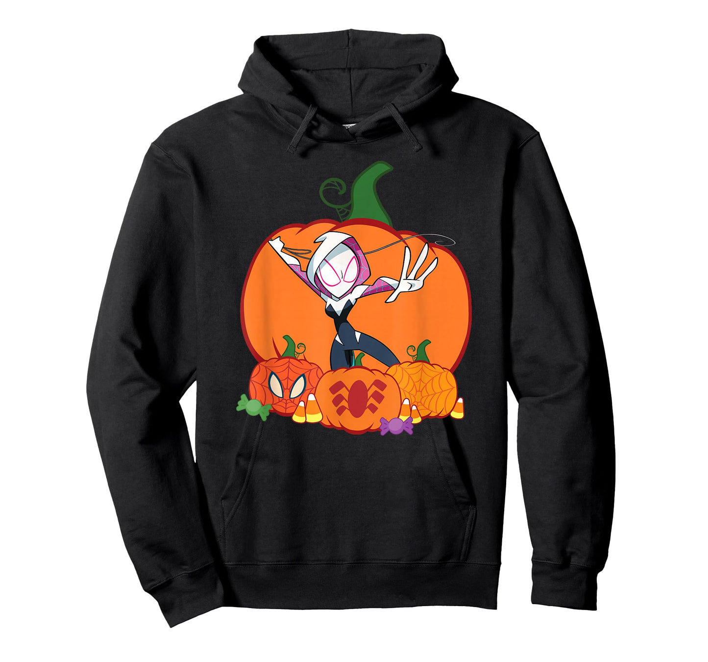 Marvel Spider-Gwen Ghost Spider Halloween with Pumpkins T-Shirt