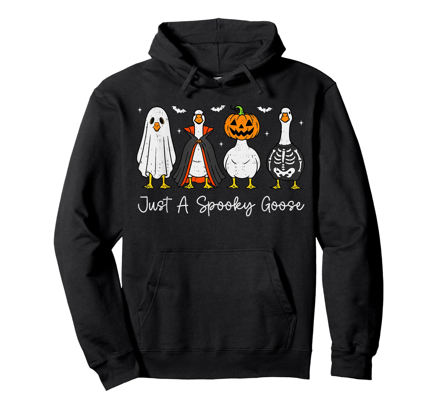 Just A Spooky Goose Witch Pumpkin Ghost Skeleton Halloween T-Shirt