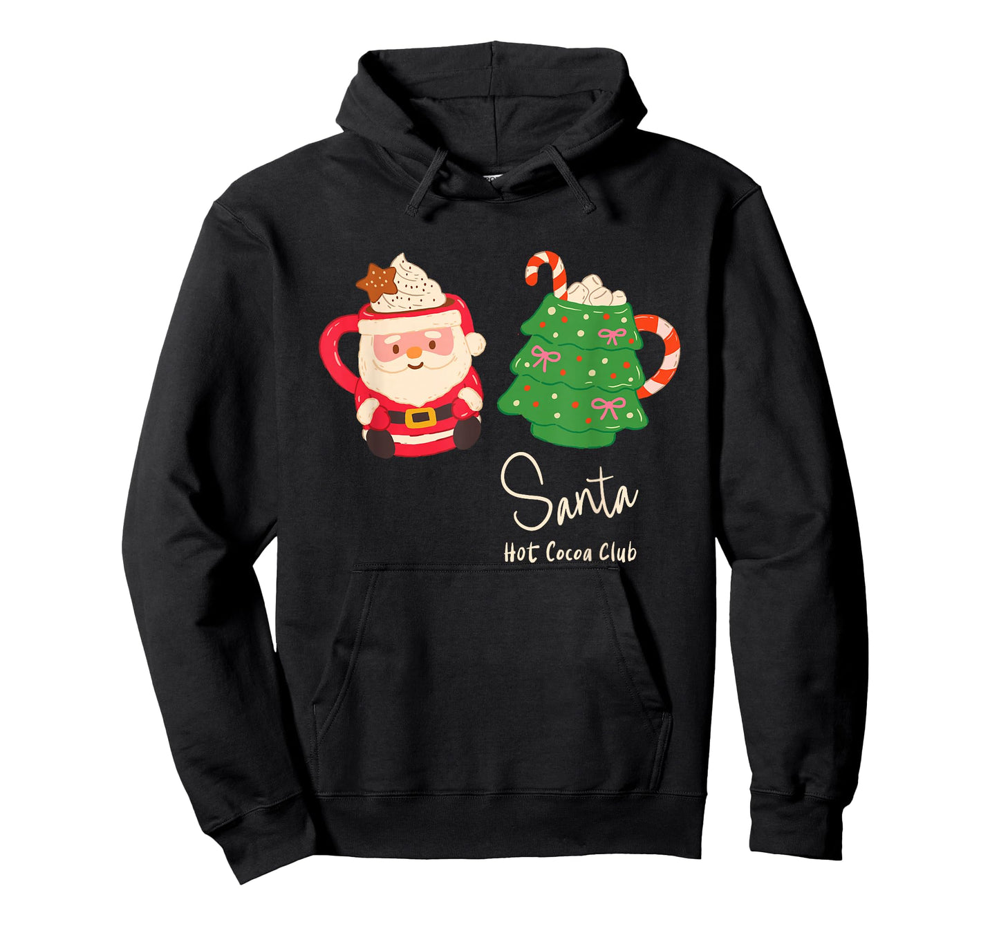 Santa Hot Cocoa Club Retro Christmas Holiday Mug Graphic T-Shirt