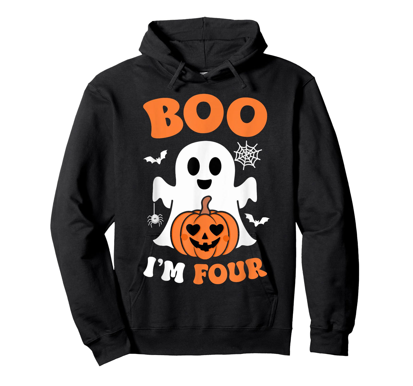 Ghost Boo I'm Four Year 4th Birthday Boys Halloween Groovy T-Shirt