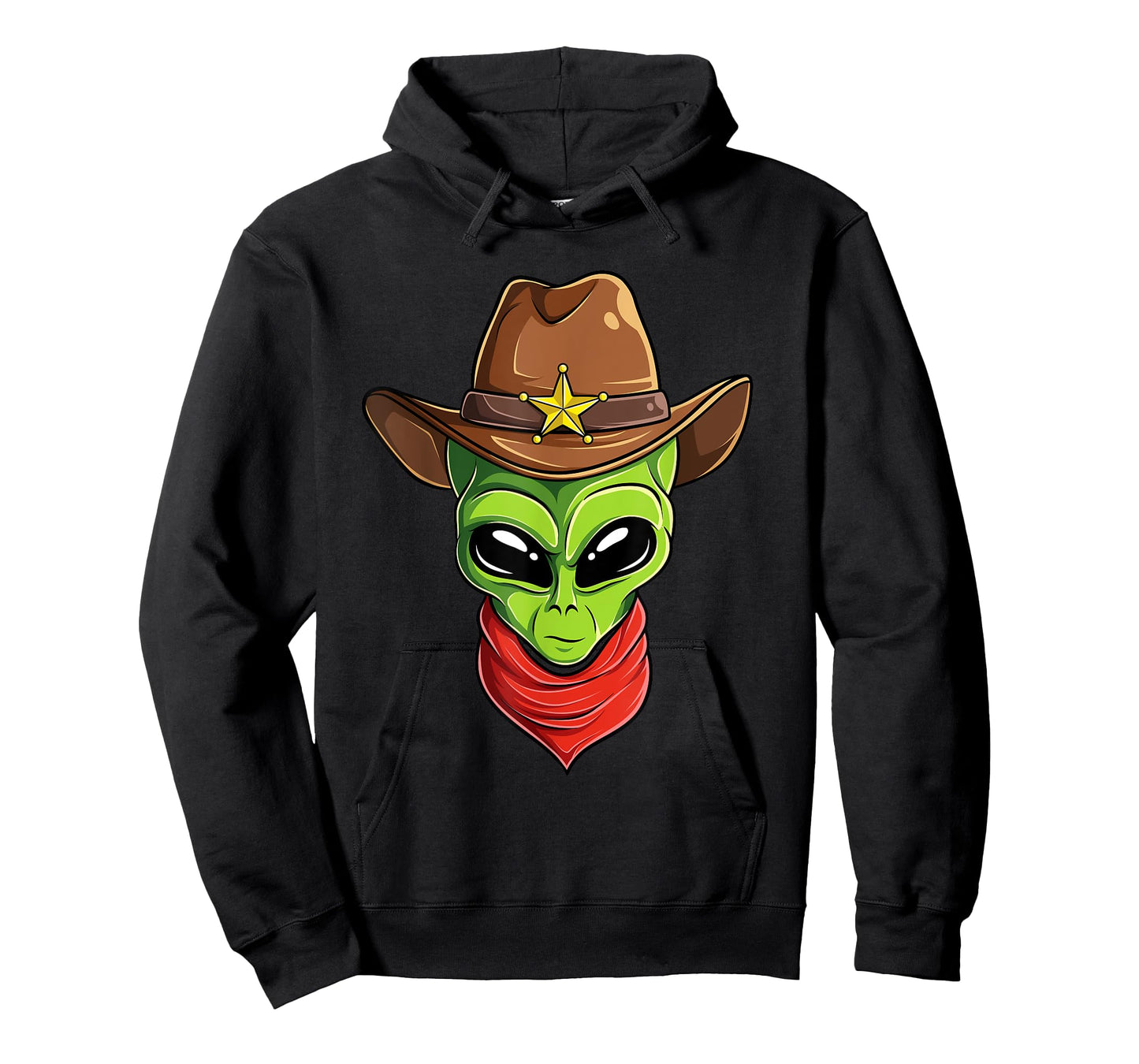 Funny Alien Space Extraterrestrial UFO Western Cowboy T-Shirt