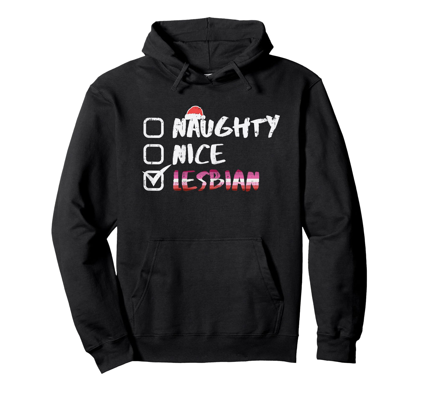 Naughty Nice Lesbian Funny Gay Pride LGBT Christmas PJ T-Shirt