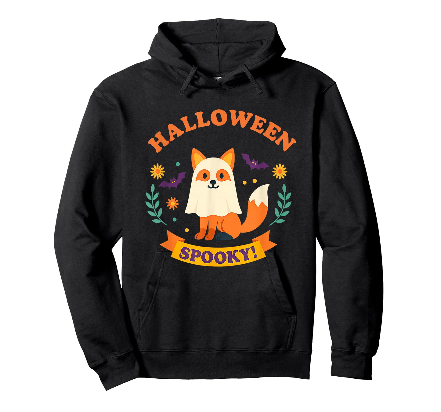 Cute Fox Halloween Spooky Ghost Costume Kids Funny Animal T-Shirt
