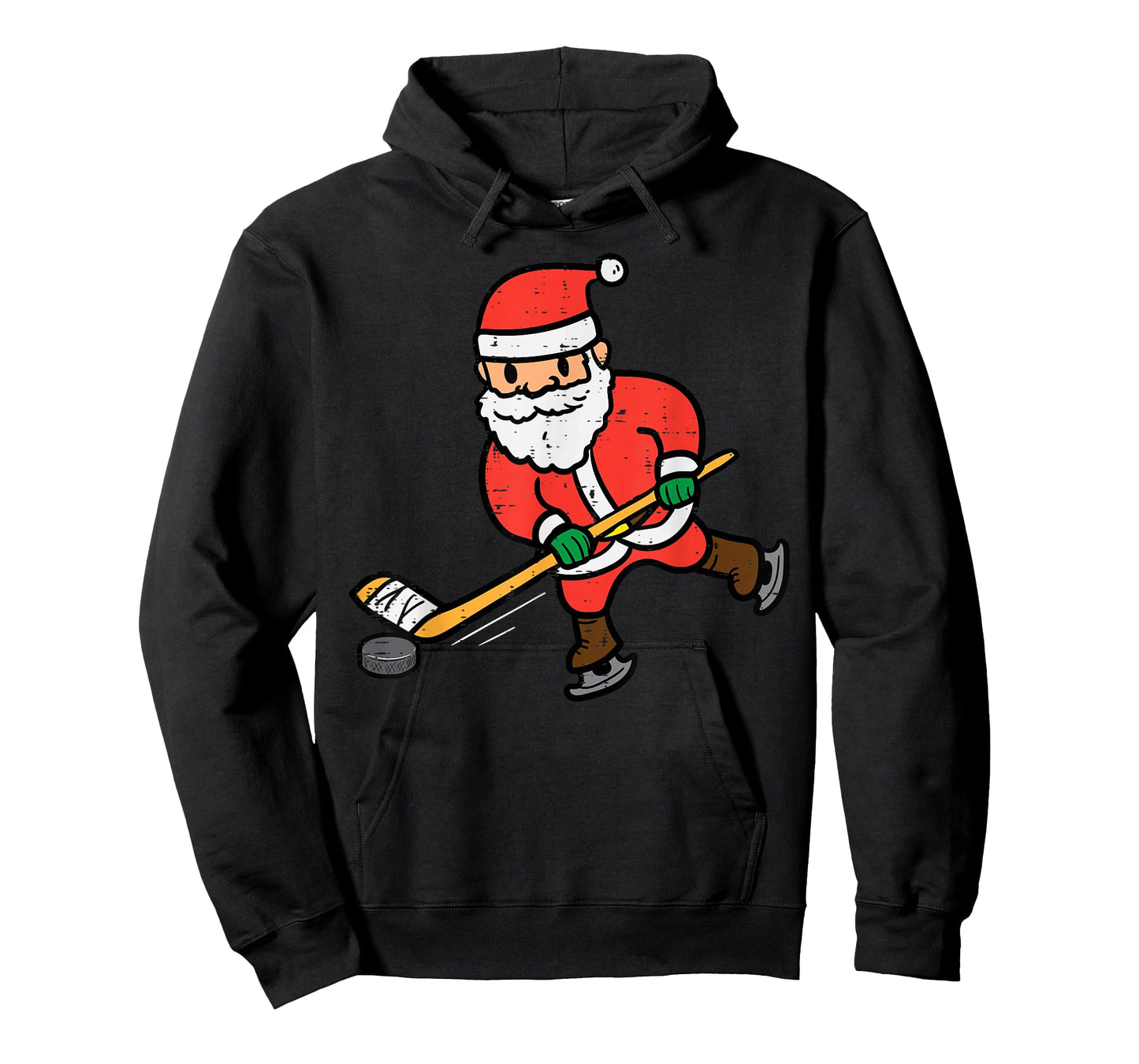 Santa Ice Hockey Christmas Funny Xmas Sports Men Boys Kids T-Shirt