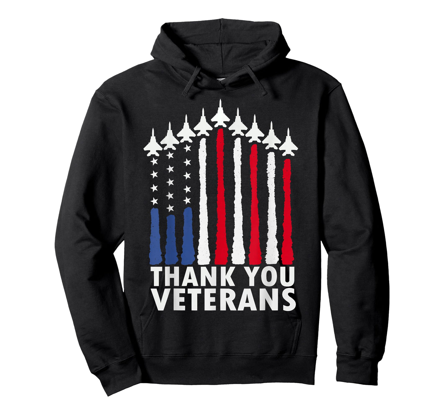 Patriotic Red White Blue USA Flag Fighter Jets Veterans Day T-Shirt
