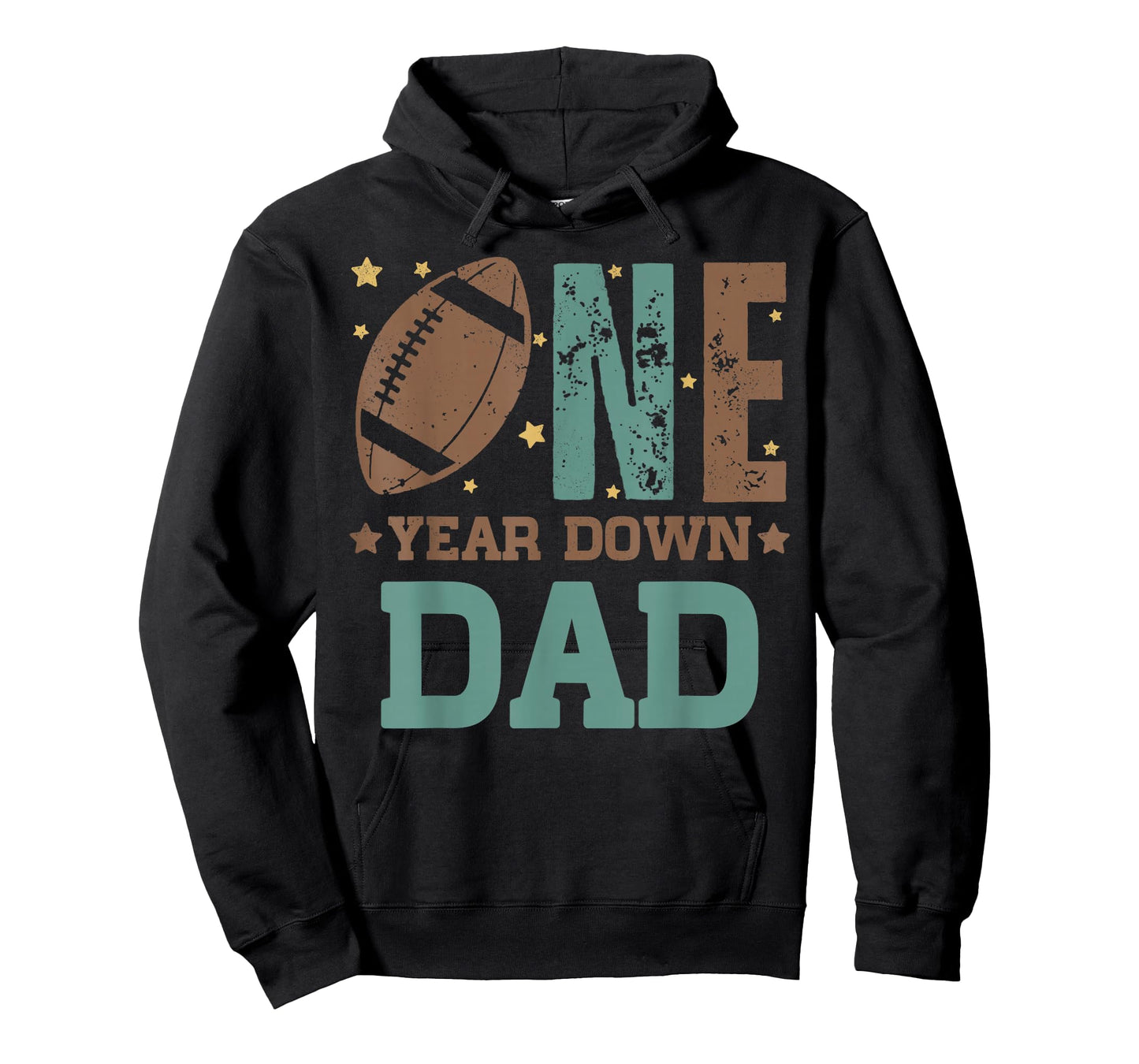 Dad of the 1 Year old Football 1st Year Down Birthday Party T-Shirt