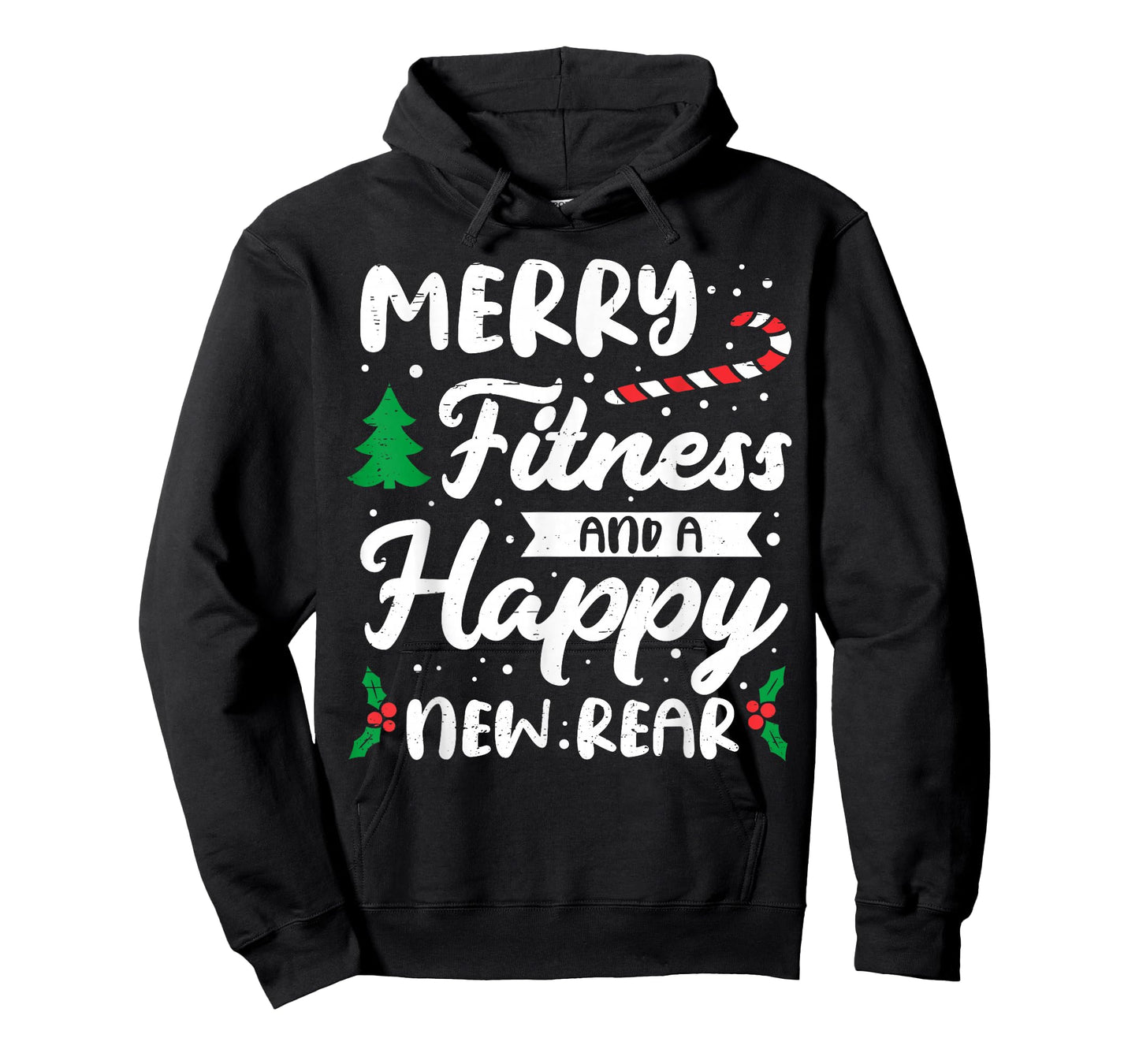 Christmas Merry Fitness Happy New Rear Xmas Workout Women T-Shirt