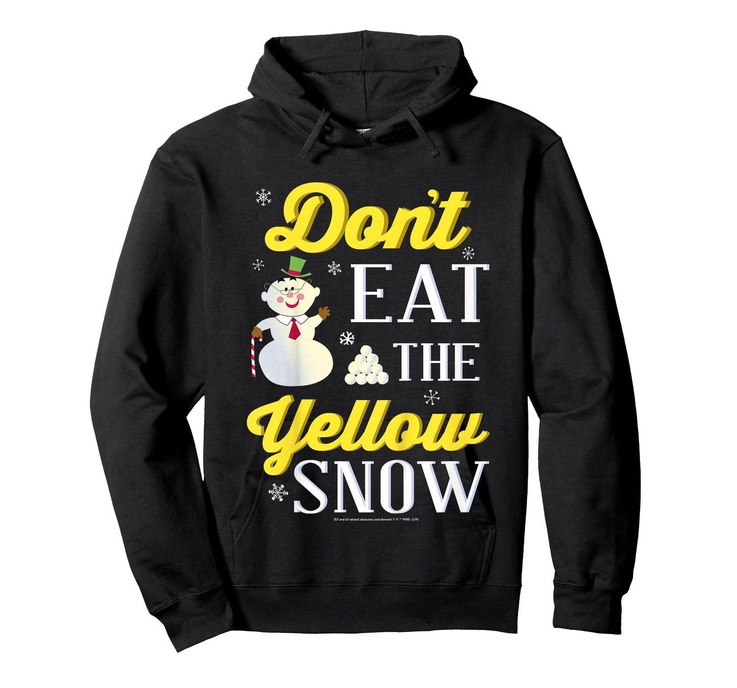 Kids Elf Snowman Don't Eat The Yellow Snow Text Poster T-Shirt