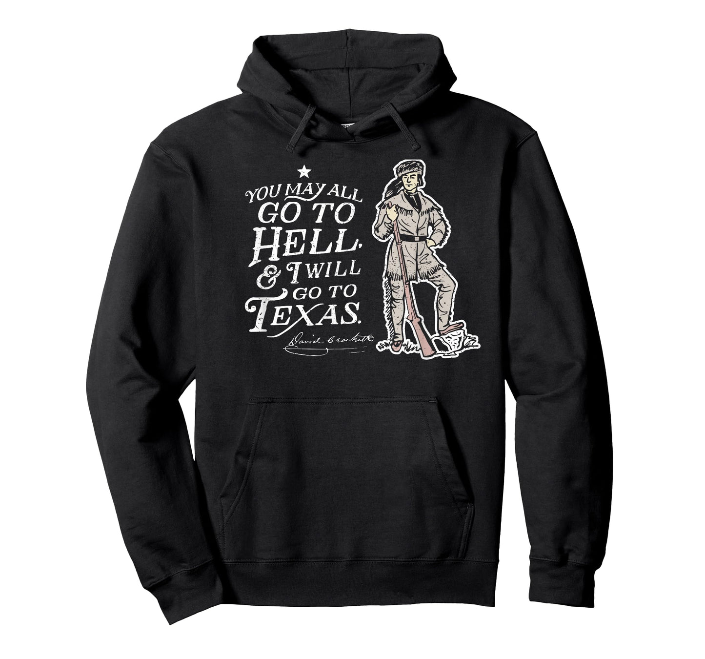 Davy Crockett Texas Alamo May Go to Hell Vintage Souvenir T-Shirt