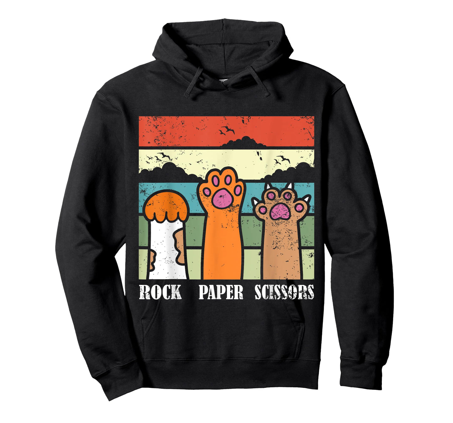 Rock Paper Scissors Game Kitten Lover Animal Paws Cat T-Shirt