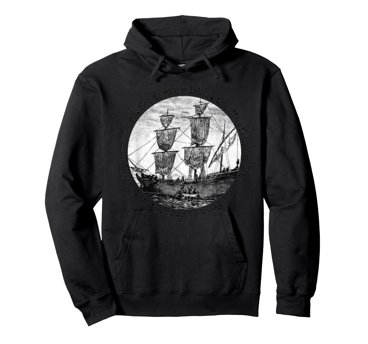 Mayflower Ship Pilgrims Travel Thanksgiving Holiday History T-Shirt