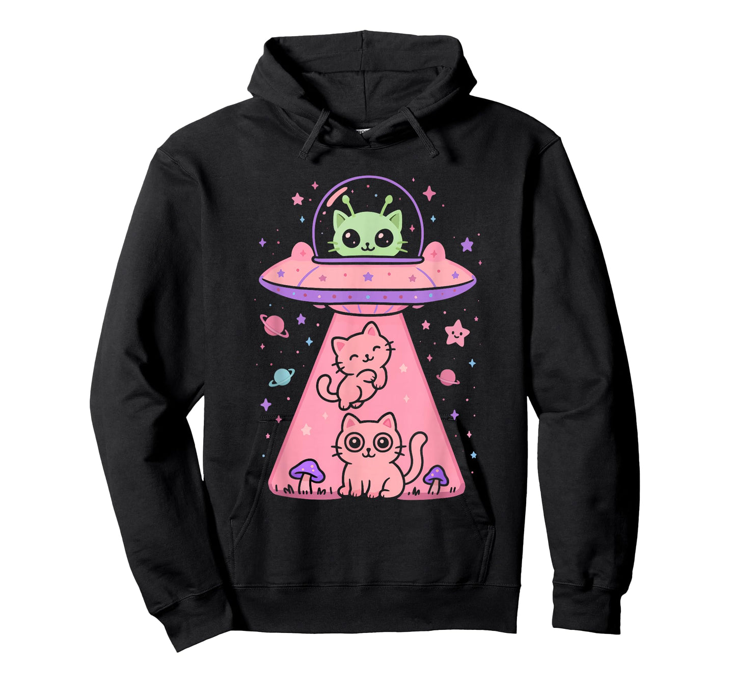 Cat UFO Cute Funny Kitty Kawaii Space Pink Spaceship Alien T-Shirt
