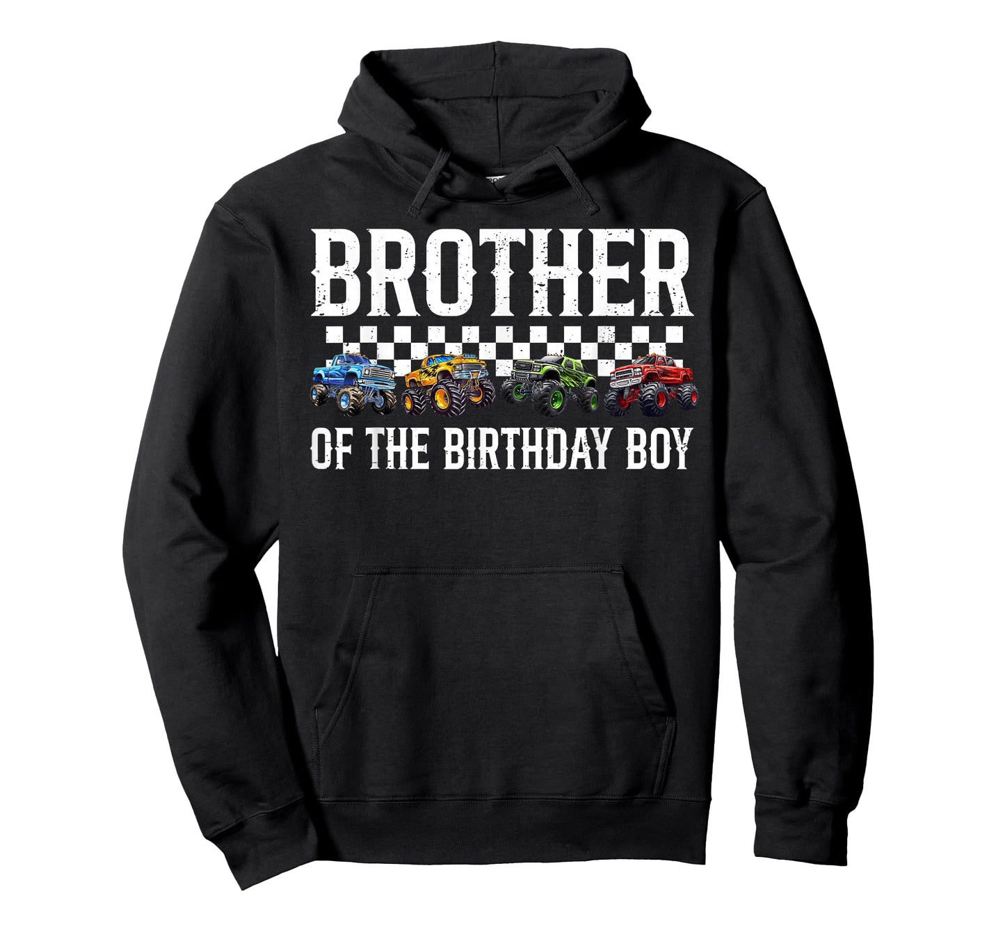 Brother of The Birthday Boy Retro Monster Truck Family Crew T-Shirt