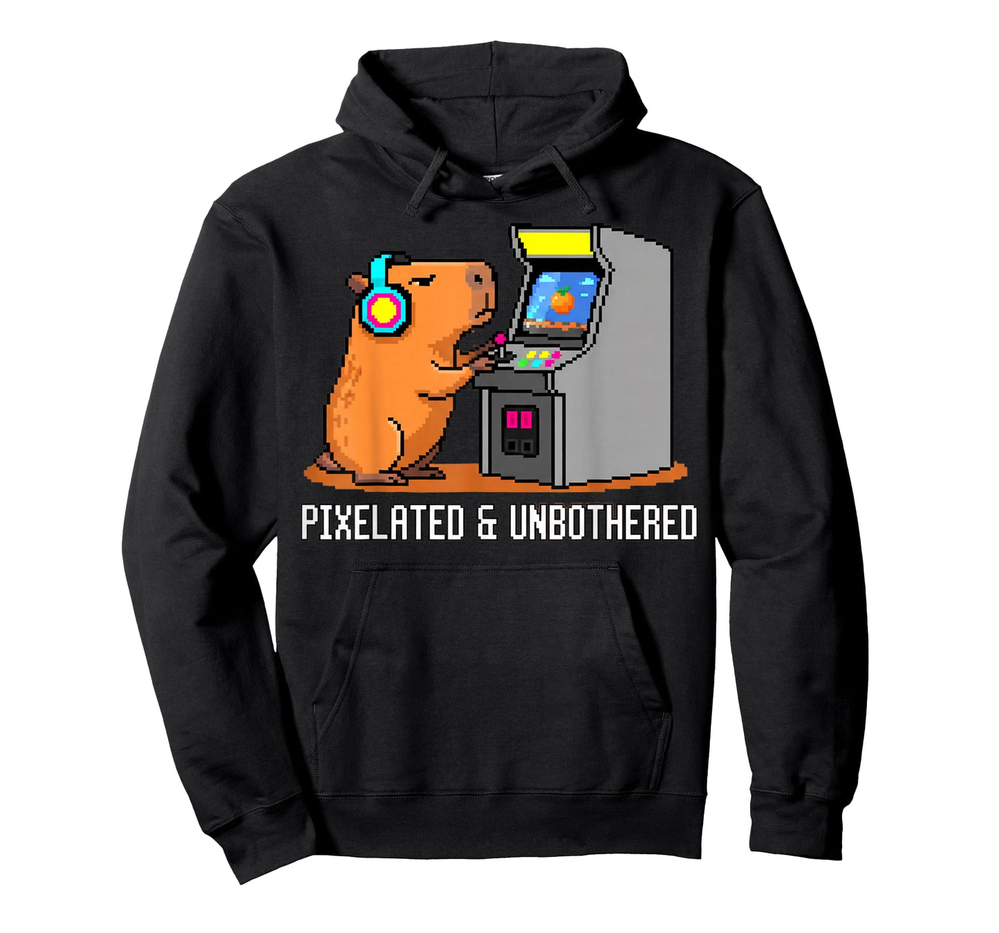 Pixelated Unbothered Capybara Retro Gaming Gamer T-Shirt