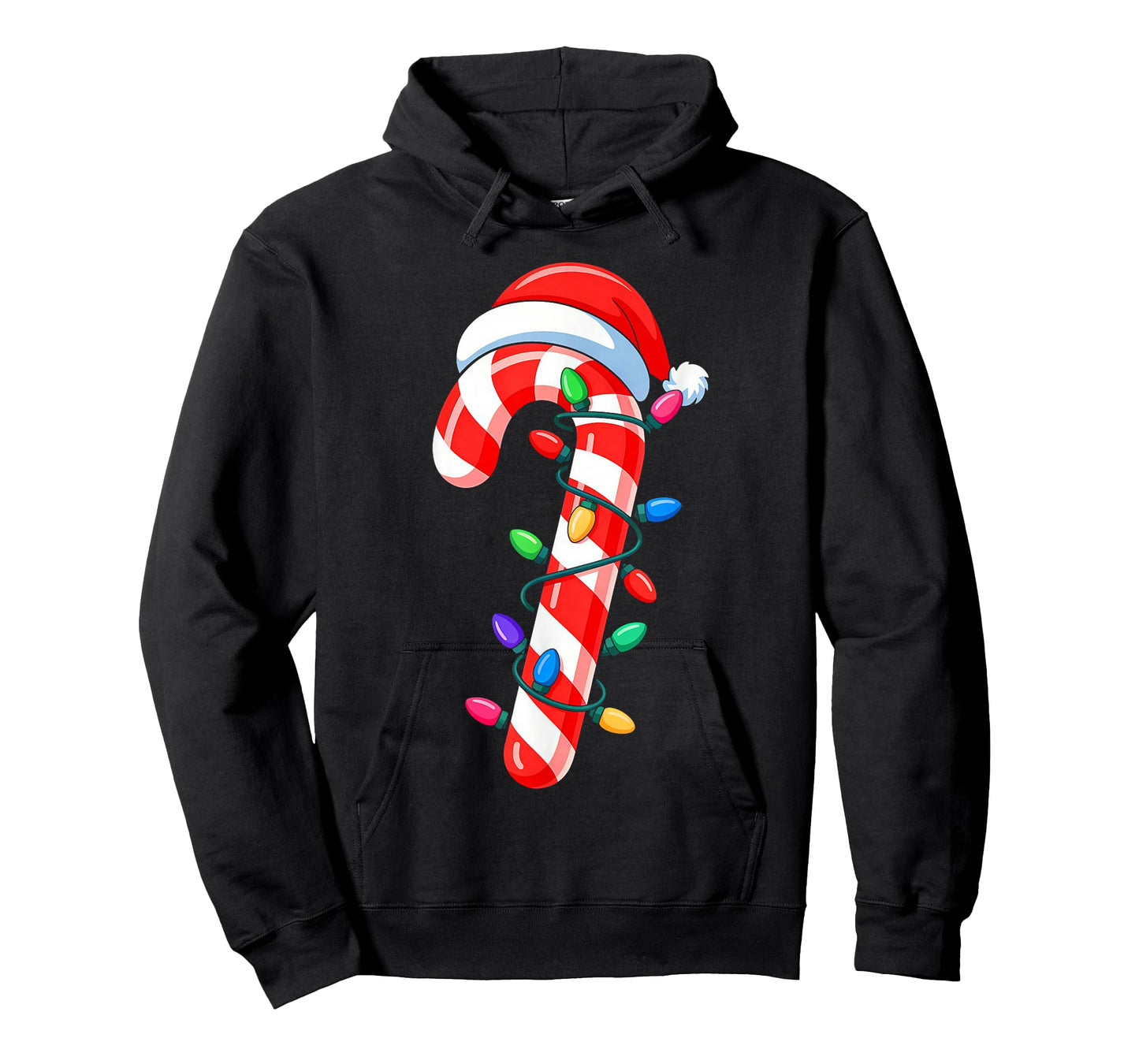 Candy Cane Christmas Lights Santa Hat Family Xmas Pajamas T-Shirt
