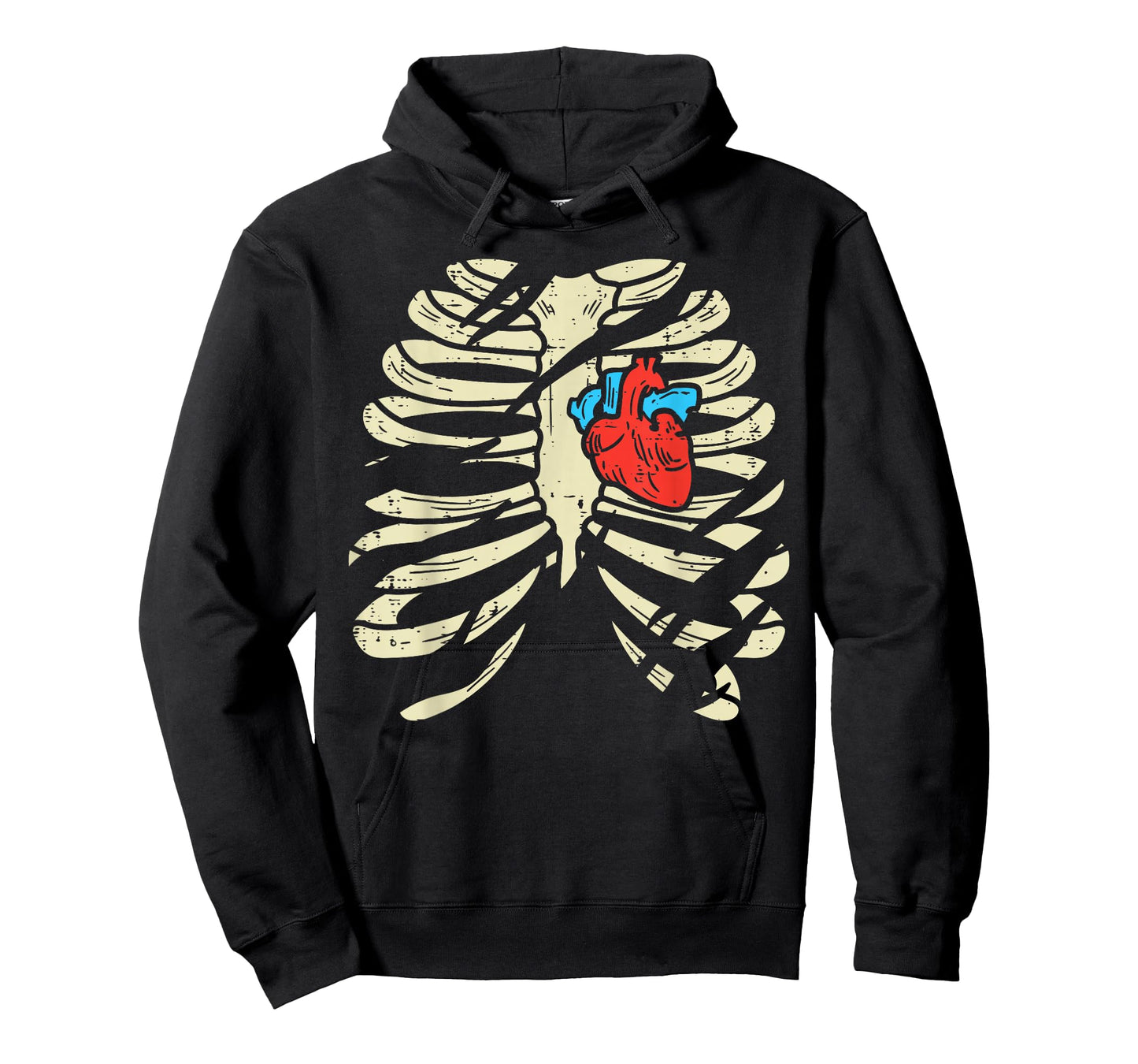 Skeleton Rib Heart Scary Spooky Halloween Men Women Boys Kid T-Shirt