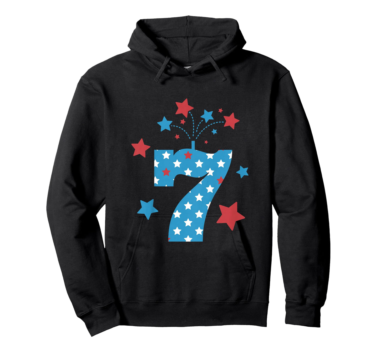 Red, White and Seven - 7th Birthday Patriotic Firecrackers Kids T-Shirt