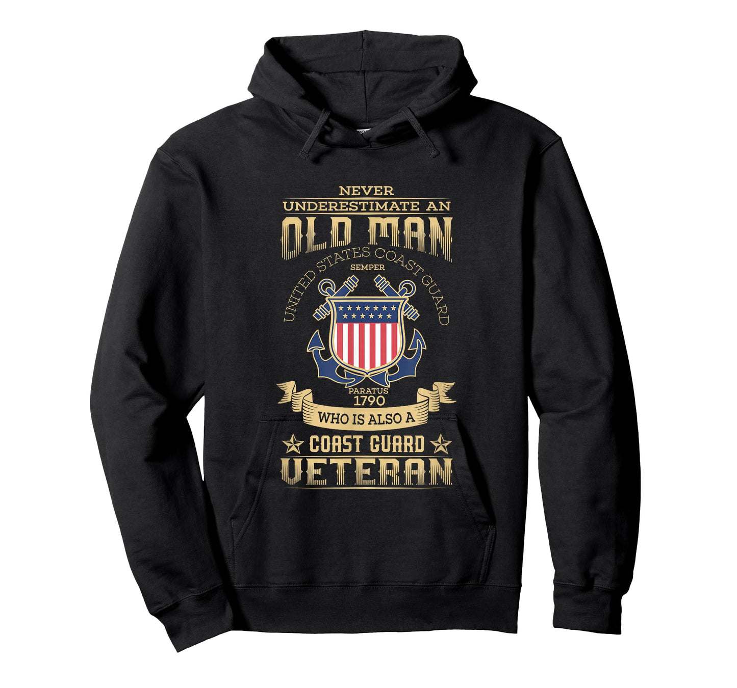Never Underestimate an Old Man | Coast Guard Gift T-Shirt