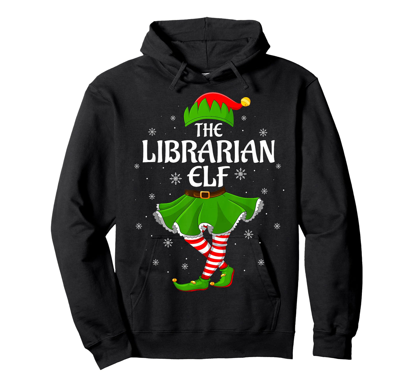 Librarian Elf Christmas Family Women Girls Elf Squad Xmas T-Shirt